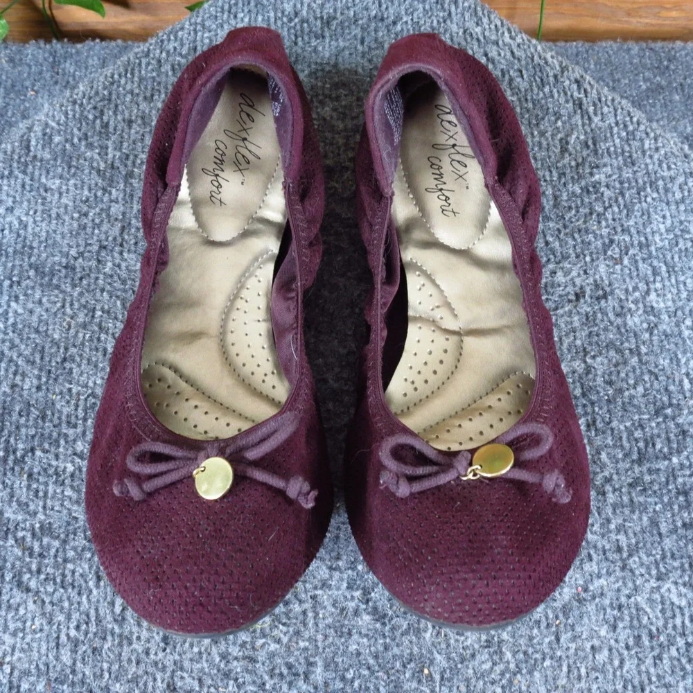 Dexflex Comfort Caroline String Tie Women Ballet Flat 9 Professional Burgundy